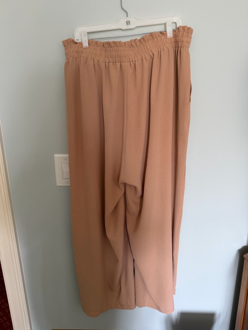 Wide Leg Elastic Waist Pants - Dusty Peach by Your Style 3X